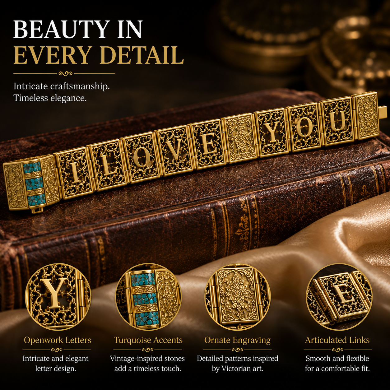 ✨ Vintage Love Story Book Bracelet | Meaningful Hidden Message Jewelry Gift