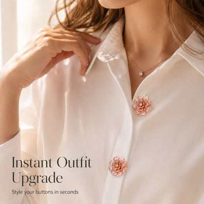 🌸 Flower Button Covers – Instant No-Sew Shirt & Blouse Upgrade
