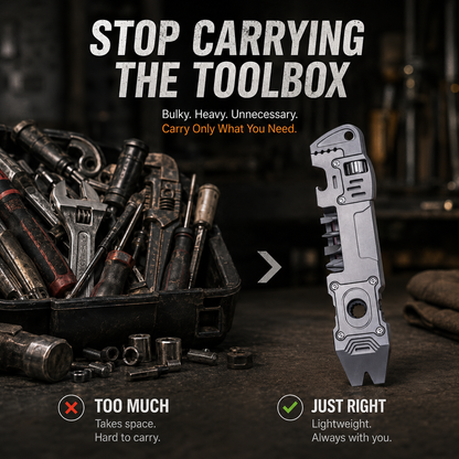 🔧 6-in-1 TC4 Titanium EDC Multi-Tool – Wrench, Ratchet Driver & Pry Bar