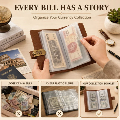 🔐Locking Banknote Collection Booklet | Holds 100 Bills💵