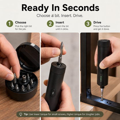 🔧 6-in-1 Rechargeable Electric Screwdriver — Compact Power for Everyday Fixes