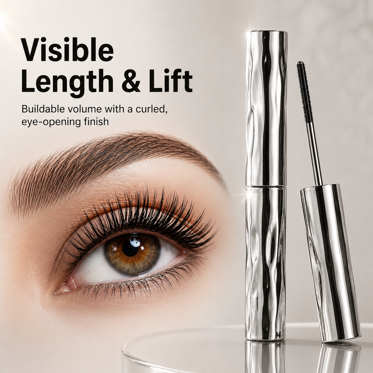 🌟 Black Waterproof Mascara – Lengthen, Lift & Curl