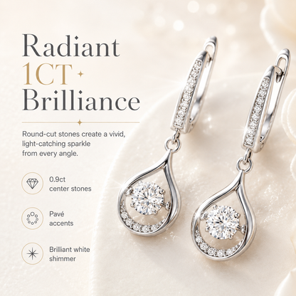 ✨ Firefly Glow Teardrop Dangle Earrings – 1ct Sparkle for Day & Night
