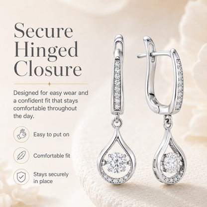 ✨ Firefly Glow Teardrop Dangle Earrings – 1ct Sparkle for Day & Night