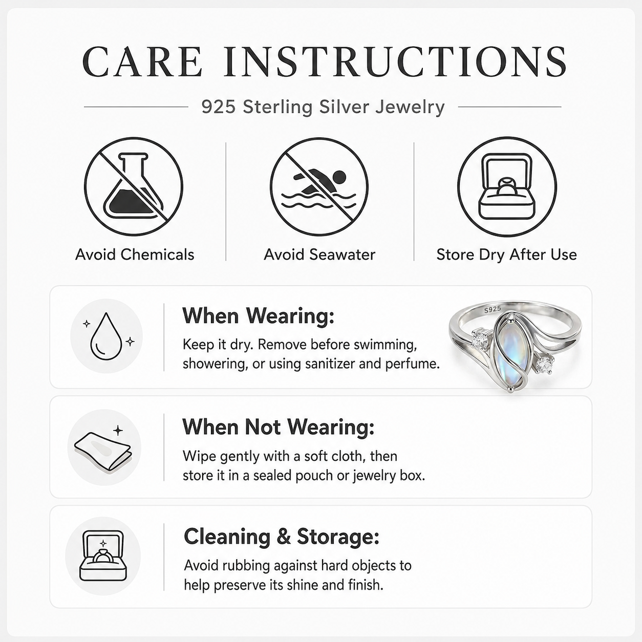 💎 Rainbow Moonstone Ring – 5A CZ Accent, Elegant Gift for Her 🌈✨