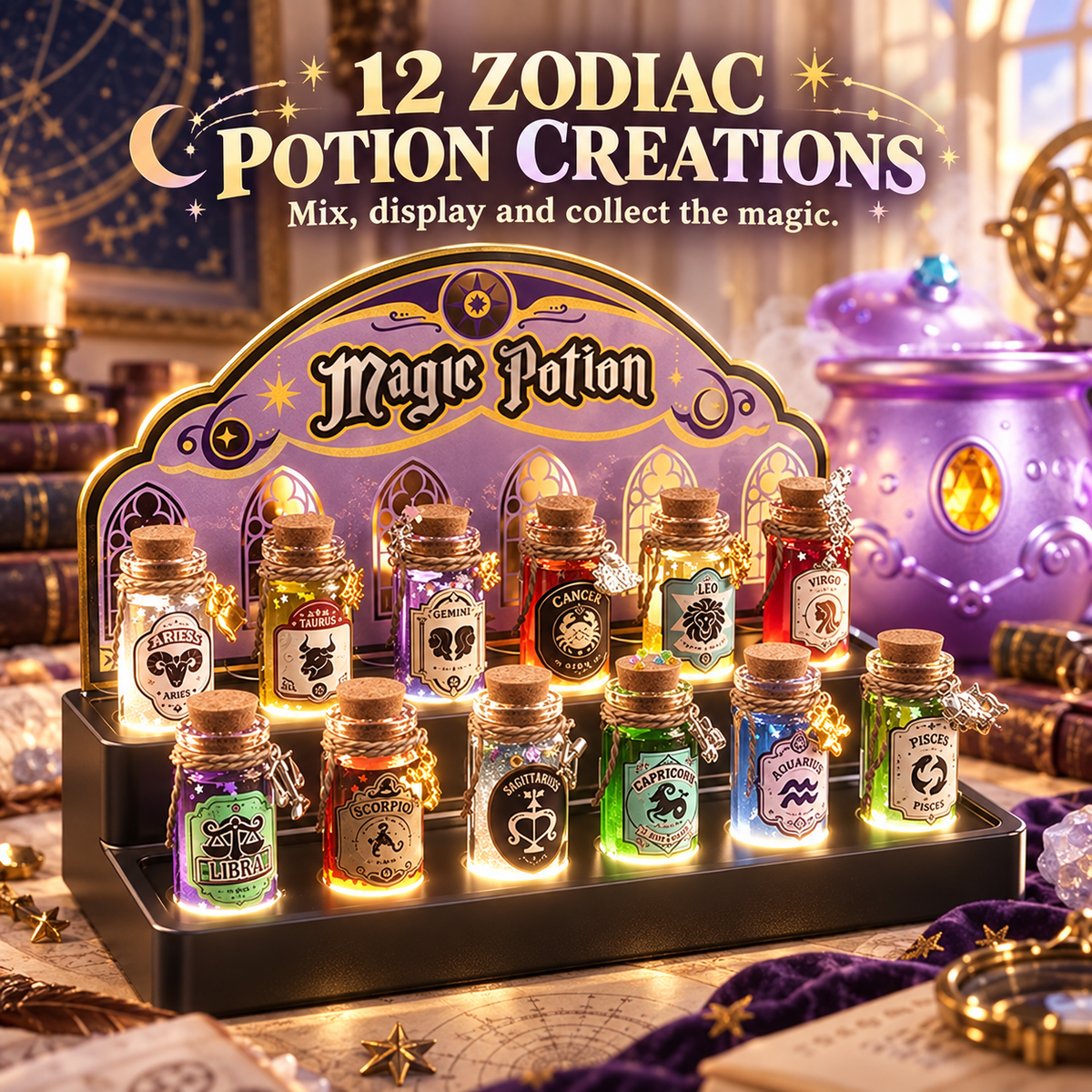 🔮Deluxe Magic Potion Lab Kit — Light-Up Cauldron with Sound & Mist Effects