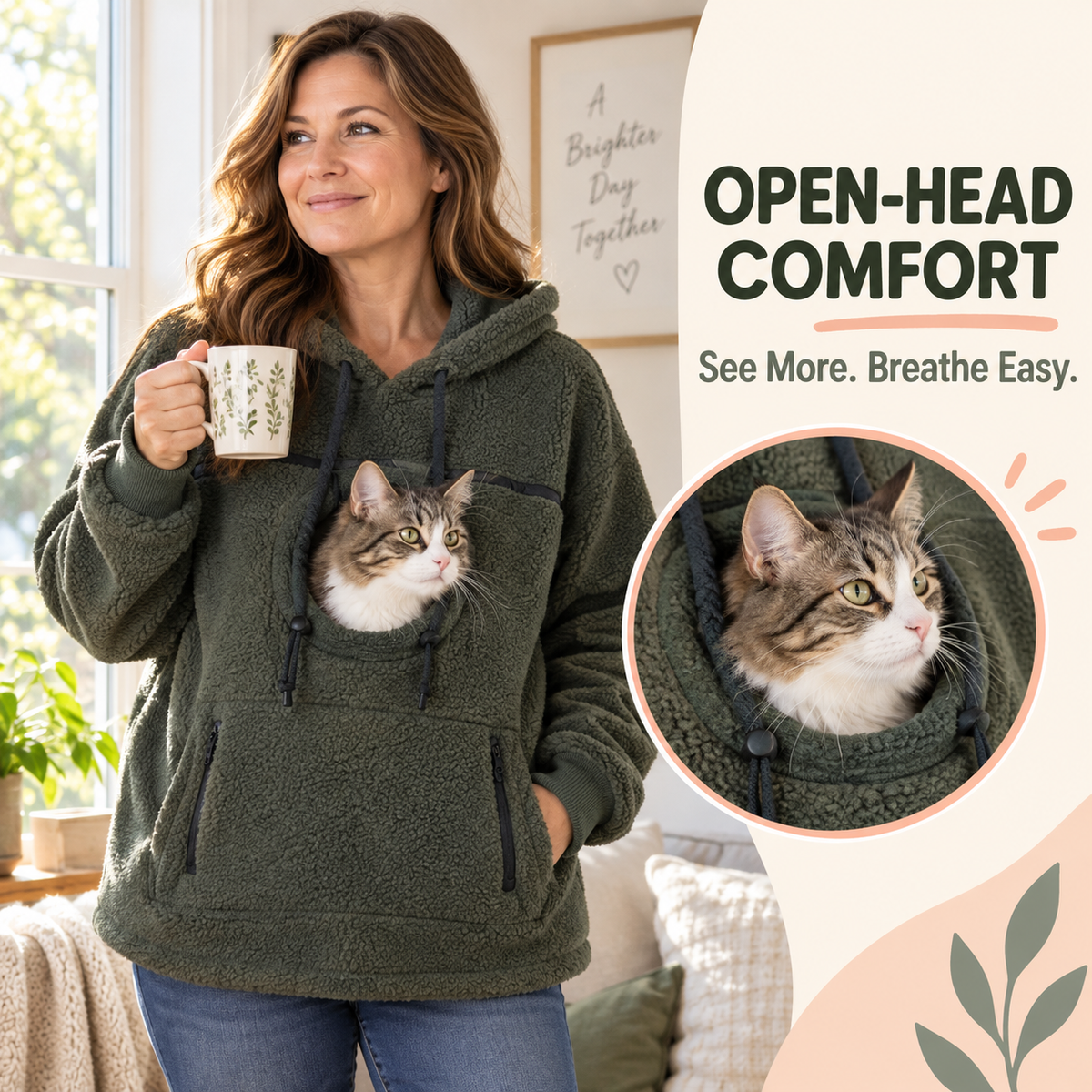 🛍️ Cozy Fleece Pet Carrier Hoodie – Keep Your Cat or Small Dog Warm, Calm & Close 🐾