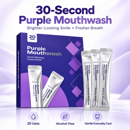 💜 Purple Color-Correcting Mouthwash – A Brighter-Looking Smile in 30 Seconds✨