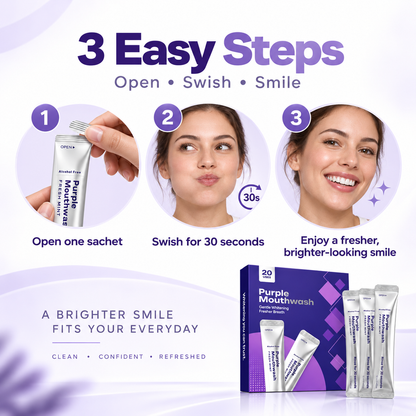 💜 Purple Color-Correcting Mouthwash – A Brighter-Looking Smile in 30 Seconds✨