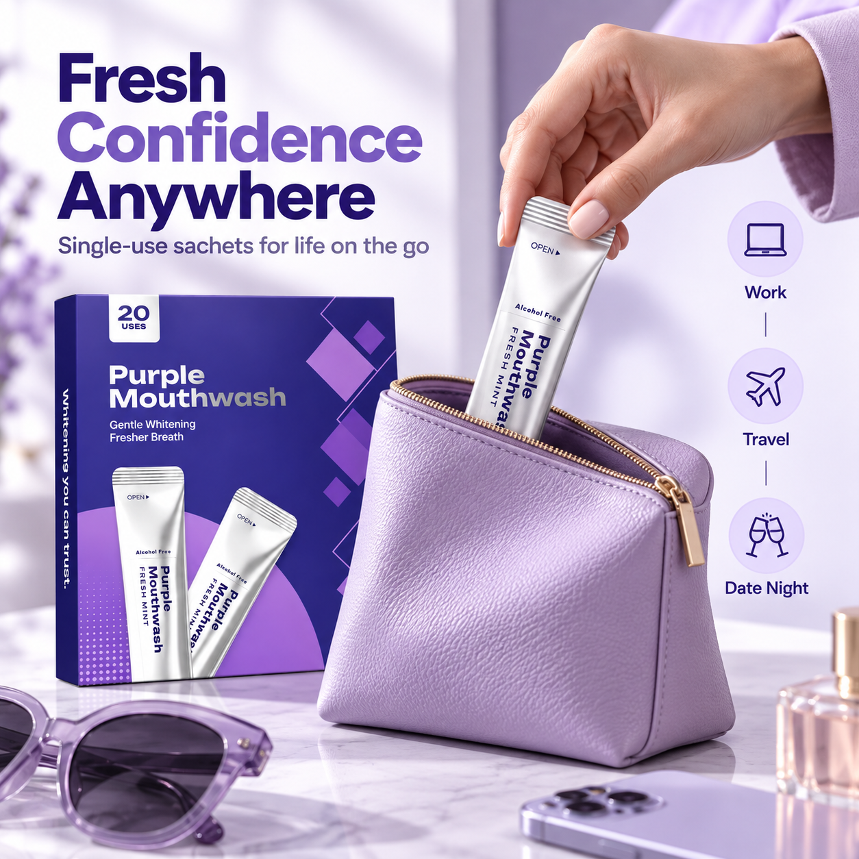 💜 Purple Color-Correcting Mouthwash – A Brighter-Looking Smile in 30 Seconds✨