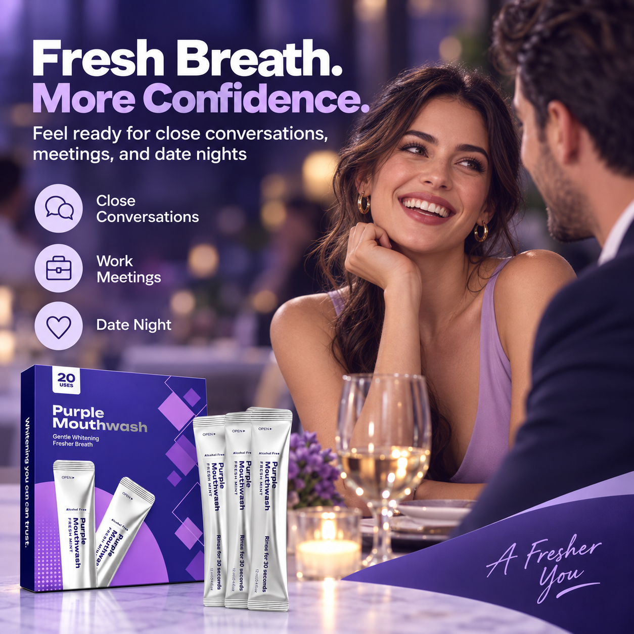 💜 Purple Color-Correcting Mouthwash – A Brighter-Looking Smile in 30 Seconds✨