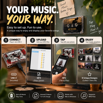 🎵 NFC Cassette Music Magnet – Turn Your Favorite Songs Into Memories