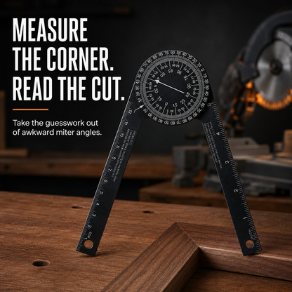 📐 Aluminum Miter Saw Protractor – Dual-Scale Angle Finder