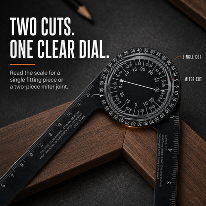 📐 Aluminum Miter Saw Protractor – Dual-Scale Angle Finder