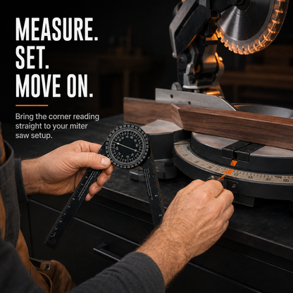 📐 Aluminum Miter Saw Protractor – Dual-Scale Angle Finder