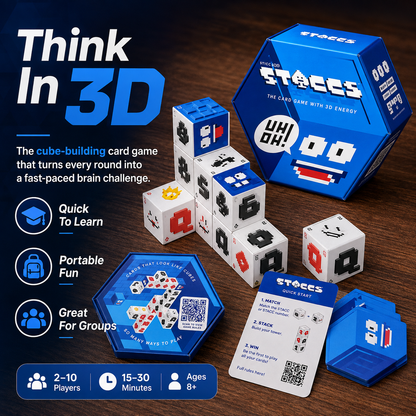 ⚡ STACCS™ – The Card Game with 3D Energy | Fast-Paced Stacking Strategy Party Game for Family & Adults Ages 8+