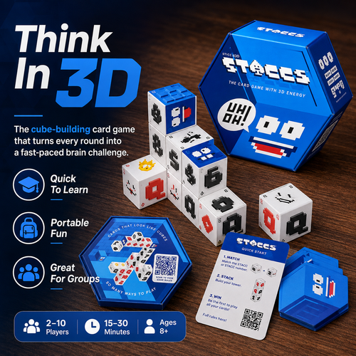 ⚡ STACCS™ – The Card Game with 3D Energy | Fast-Paced Stacking Strategy Party Game for Family & Adults Ages 8+