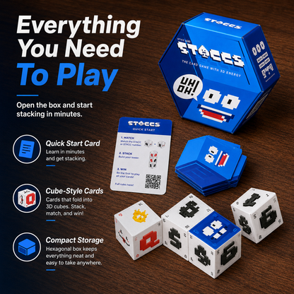 ⚡ STACCS™ – The Card Game with 3D Energy | Fast-Paced Stacking Strategy Party Game for Family & Adults Ages 8+