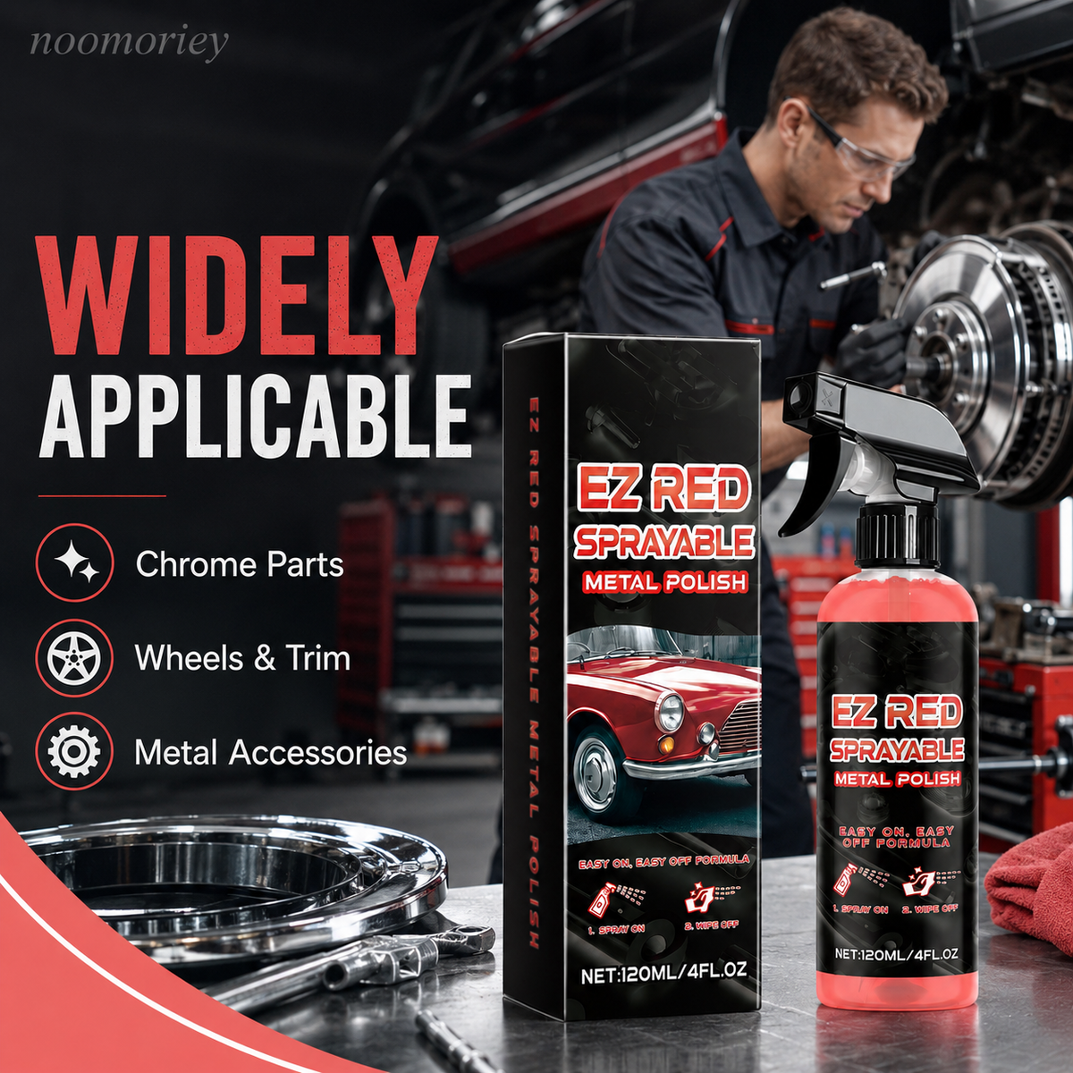 🚗 Metal Polish Restorer Spray – Chrome, Stainless Steel & Aluminum Care