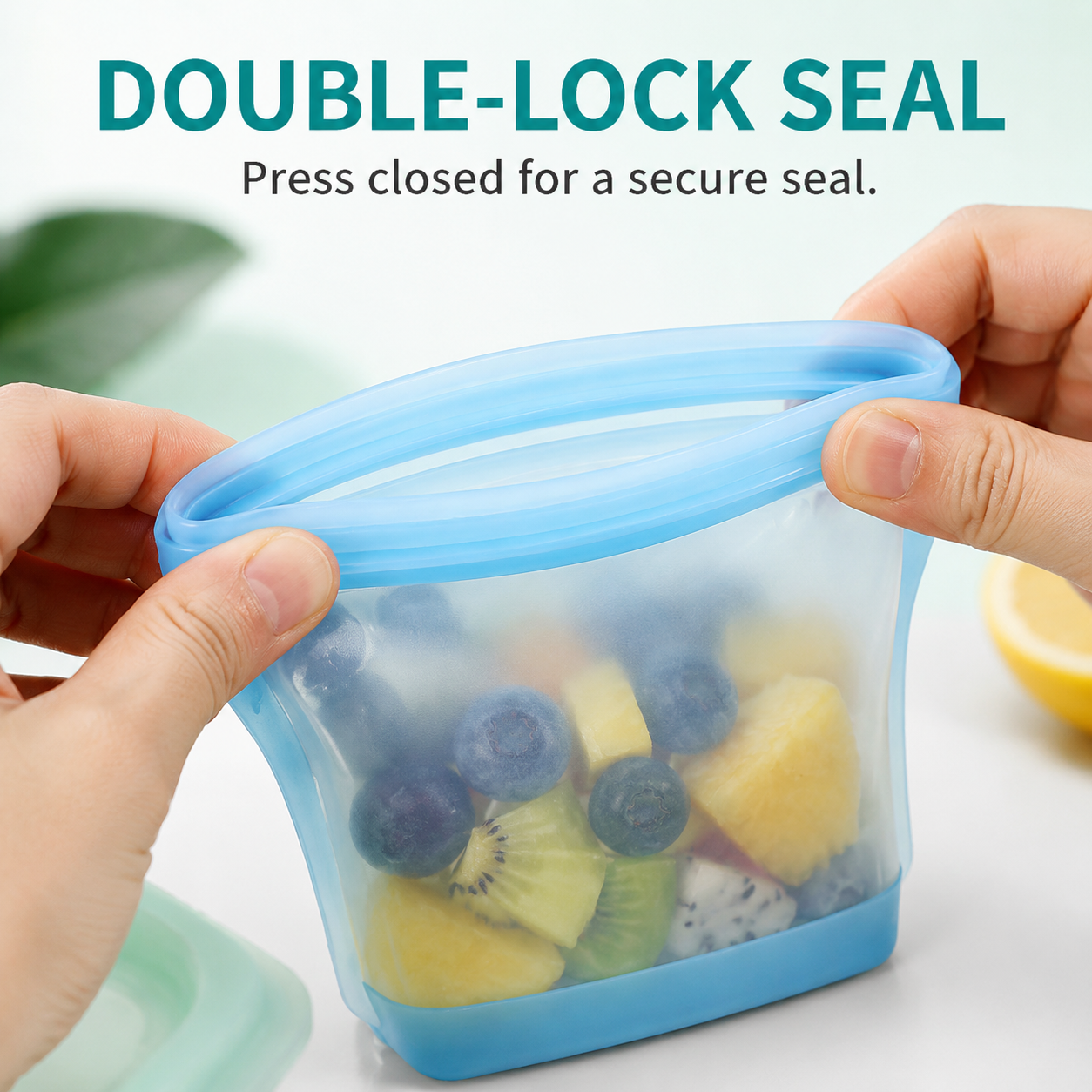 🥨 Reusable Silicone Food Bags – 3-Piece Flat Set