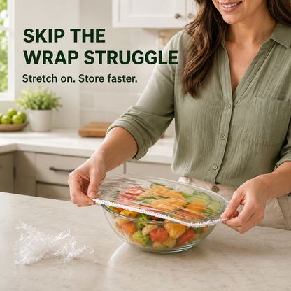 🥗 Disposable Stretch-Fit Food Covers – Quick & Easy Leftover Storage