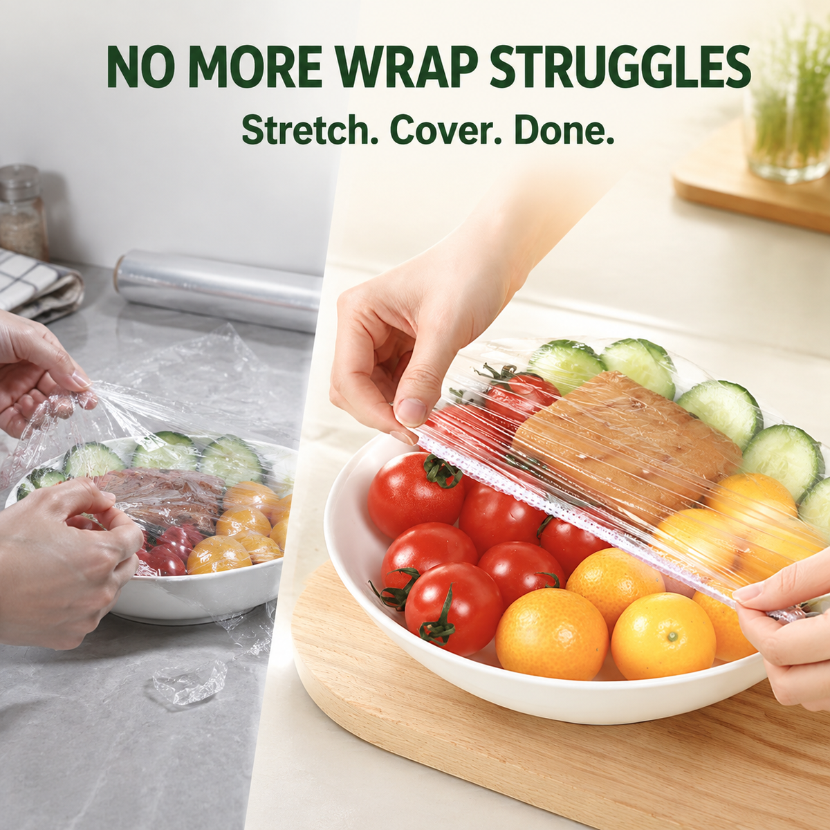 🥗 Disposable Stretch-Fit Food Covers – Quick & Easy Leftover Storage