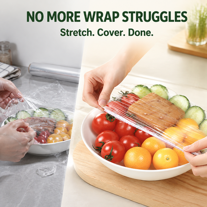 🥗 Disposable Stretch-Fit Food Covers – Quick & Easy Leftover Storage