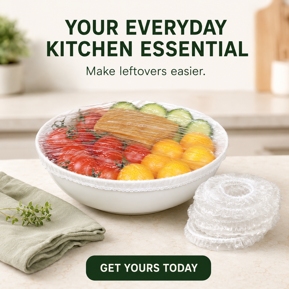 🥗 Disposable Stretch-Fit Food Covers – Quick & Easy Leftover Storage