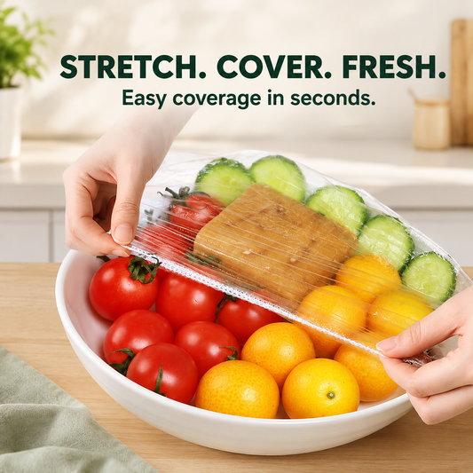 🥗 Disposable Stretch-Fit Food Covers – Quick & Easy Leftover Storage