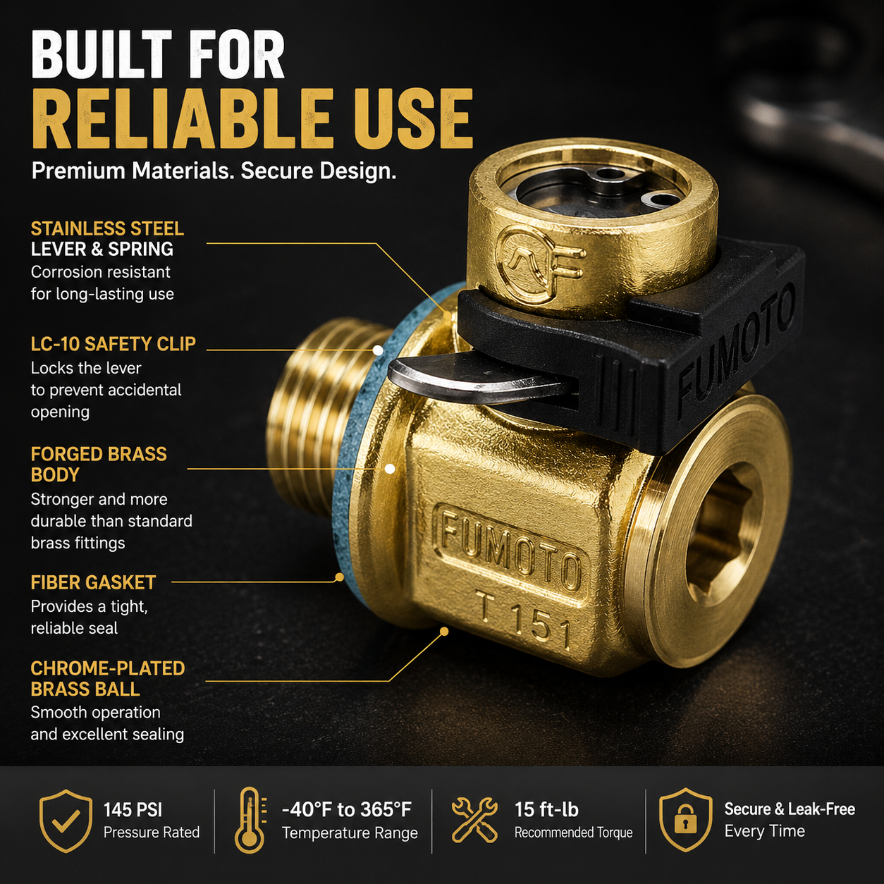 Fumoto F-133 Oil Drain Valve M12-1.25 | LC-10 Clip