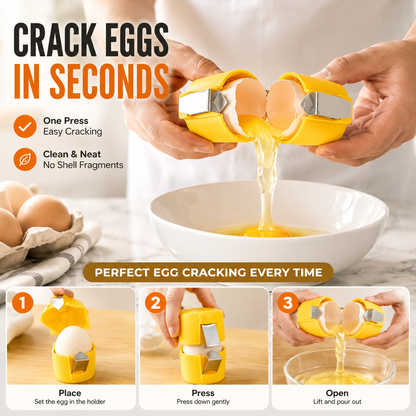 Easy-Press Egg Shell Opener | Clean Egg Cracking Tool