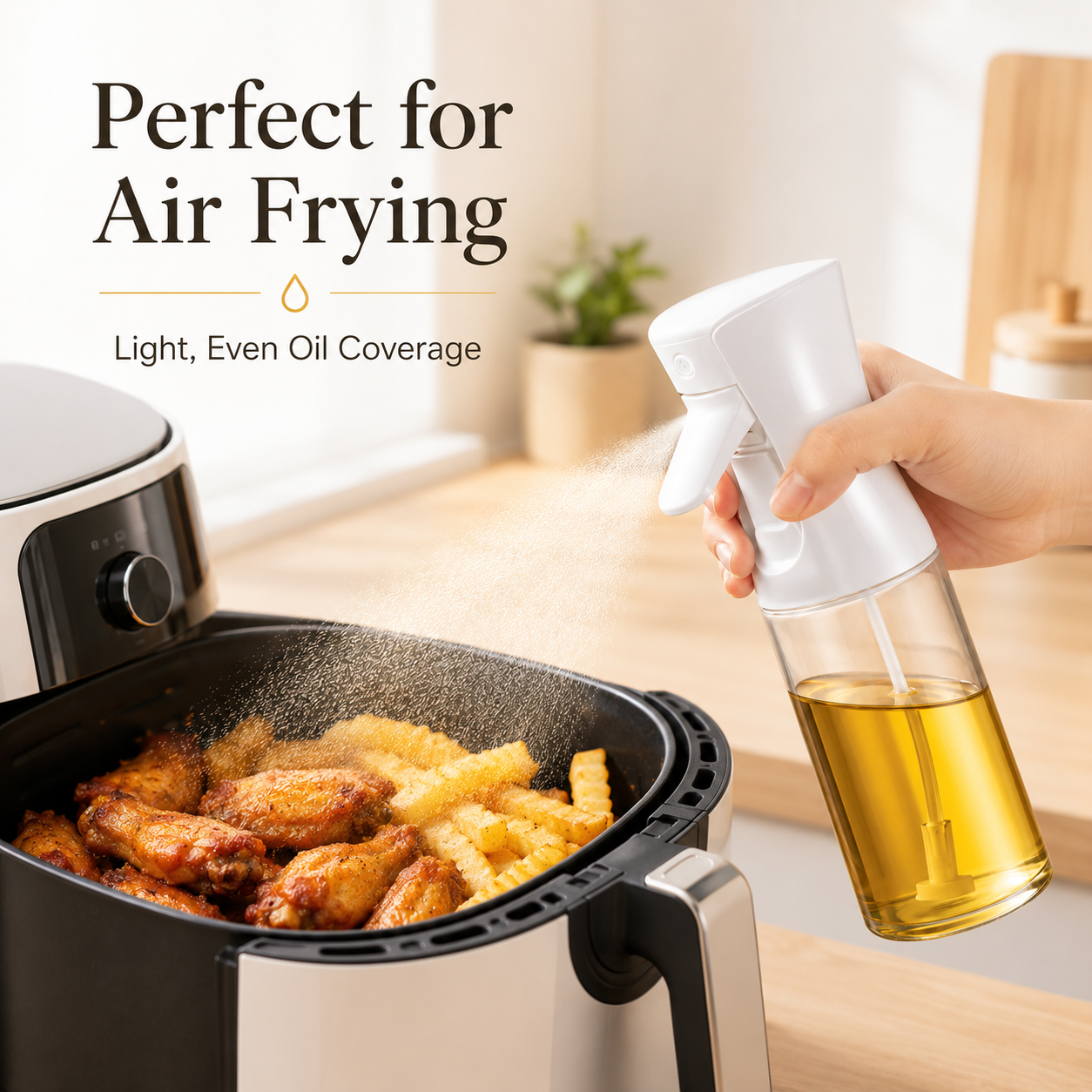 🍳 Electric Oil Sprayer Bottle – One Touch Cooking Oil Mister For Air Fryer & Healthy Cooking