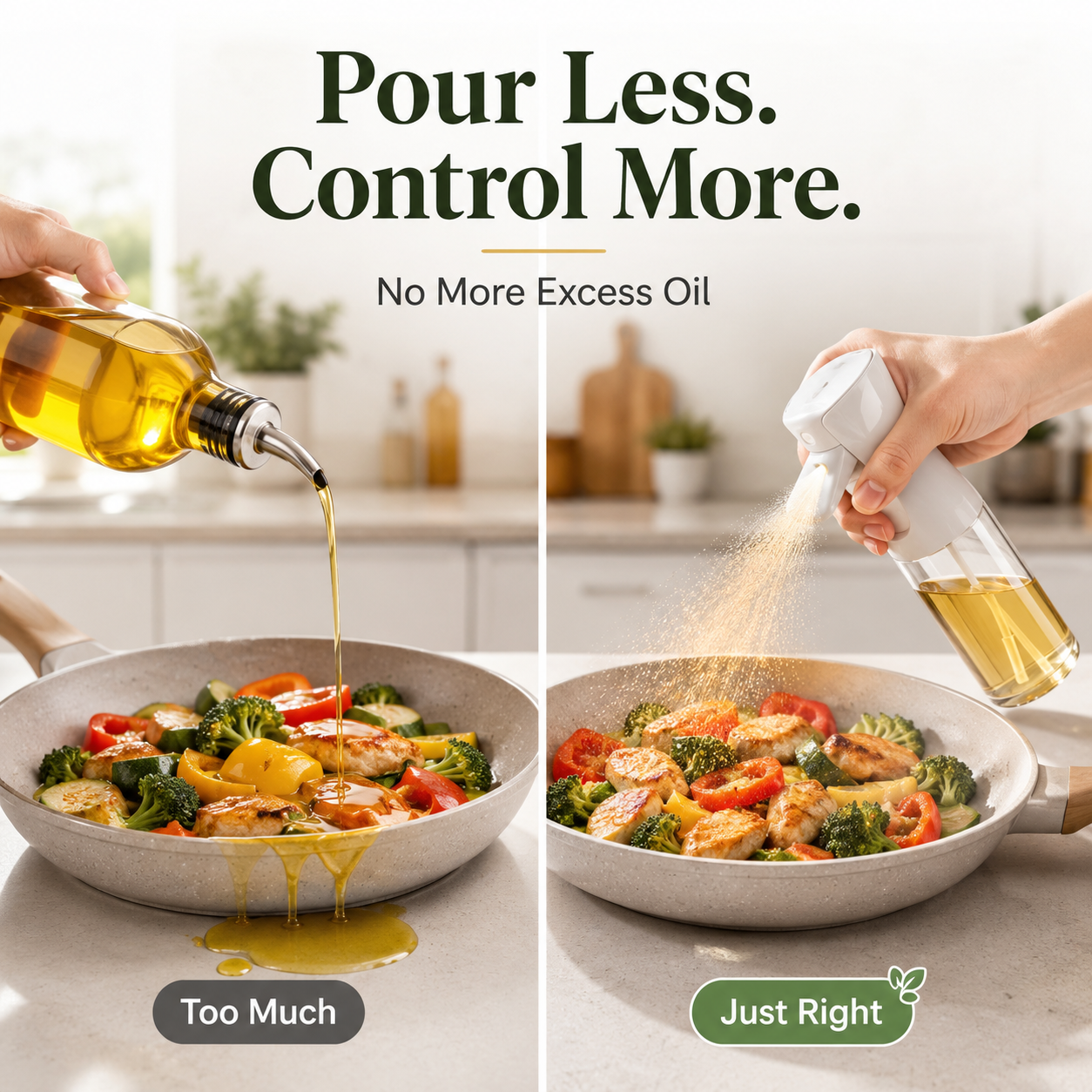 🍳 Electric Oil Sprayer Bottle – One Touch Cooking Oil Mister For Air Fryer & Healthy Cooking