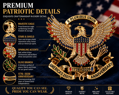 USA 250th Anniversary Eagle Pin – 1776–2026 Patriotic Collectible Keepsake