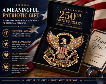 USA 250th Anniversary Eagle Pin – 1776–2026 Patriotic Collectible Keepsake