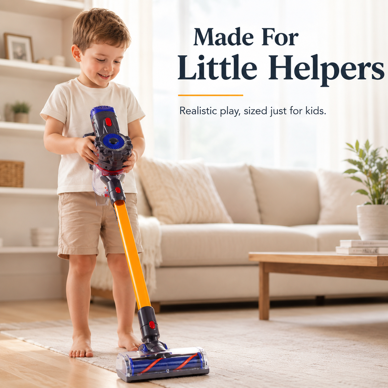 🧹 Kids’ Working Vacuum Cleaner Toy – Real Suction Pretend Play Cleaning Toy for Little Helpers