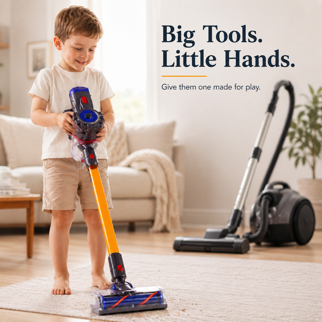 🧹 Kids’ Working Vacuum Cleaner Toy – Real Suction Pretend Play Cleaning Toy for Little Helpers