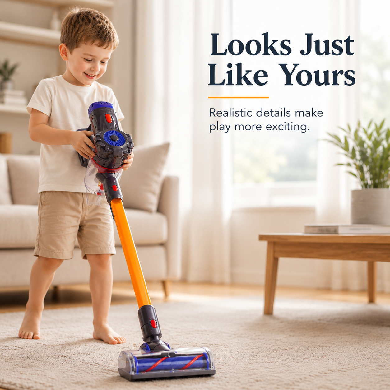 🧹 Kids’ Working Vacuum Cleaner Toy – Real Suction Pretend Play Cleaning Toy for Little Helpers