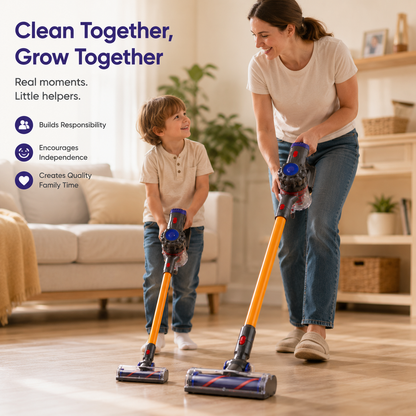 🧹 Kids’ Working Vacuum Cleaner Toy – Real Suction Pretend Play Cleaning Toy for Little Helpers
