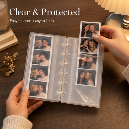 Clear Photo Booth Frame Album for 2x6 Photo Strips | 20 Pages