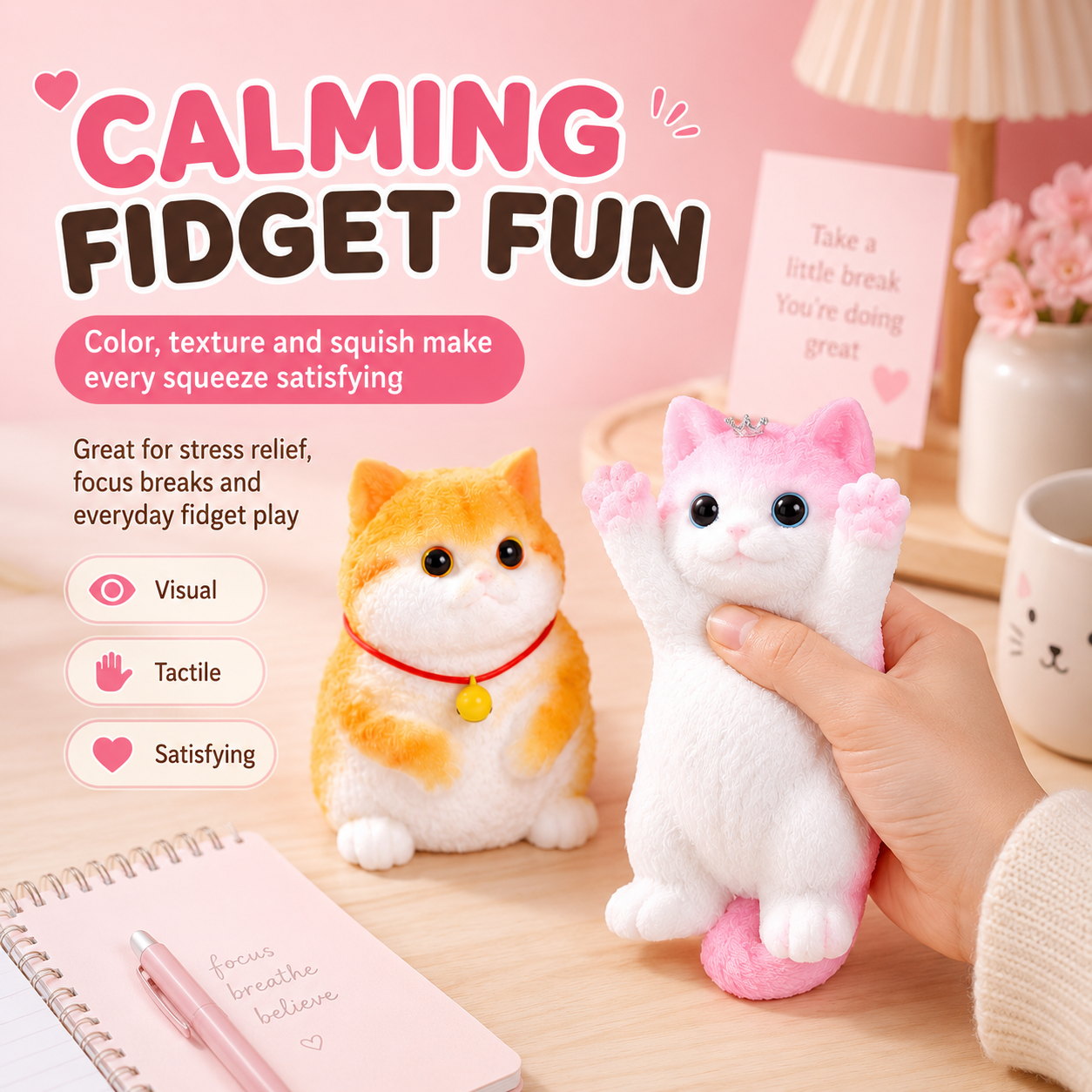 🐱 Squishy Cat & Dog Set – Cute DIY Squeeze Toy, Autism Stress Relief