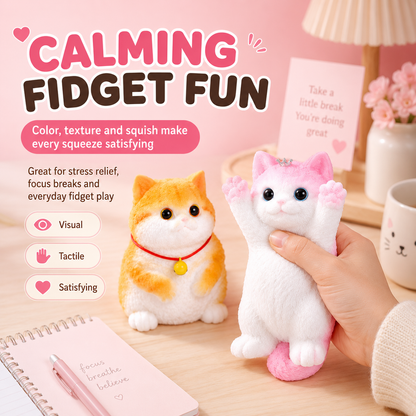 🐱 Squishy Cat & Dog Set – Cute DIY Squeeze Toy, Autism Stress Relief