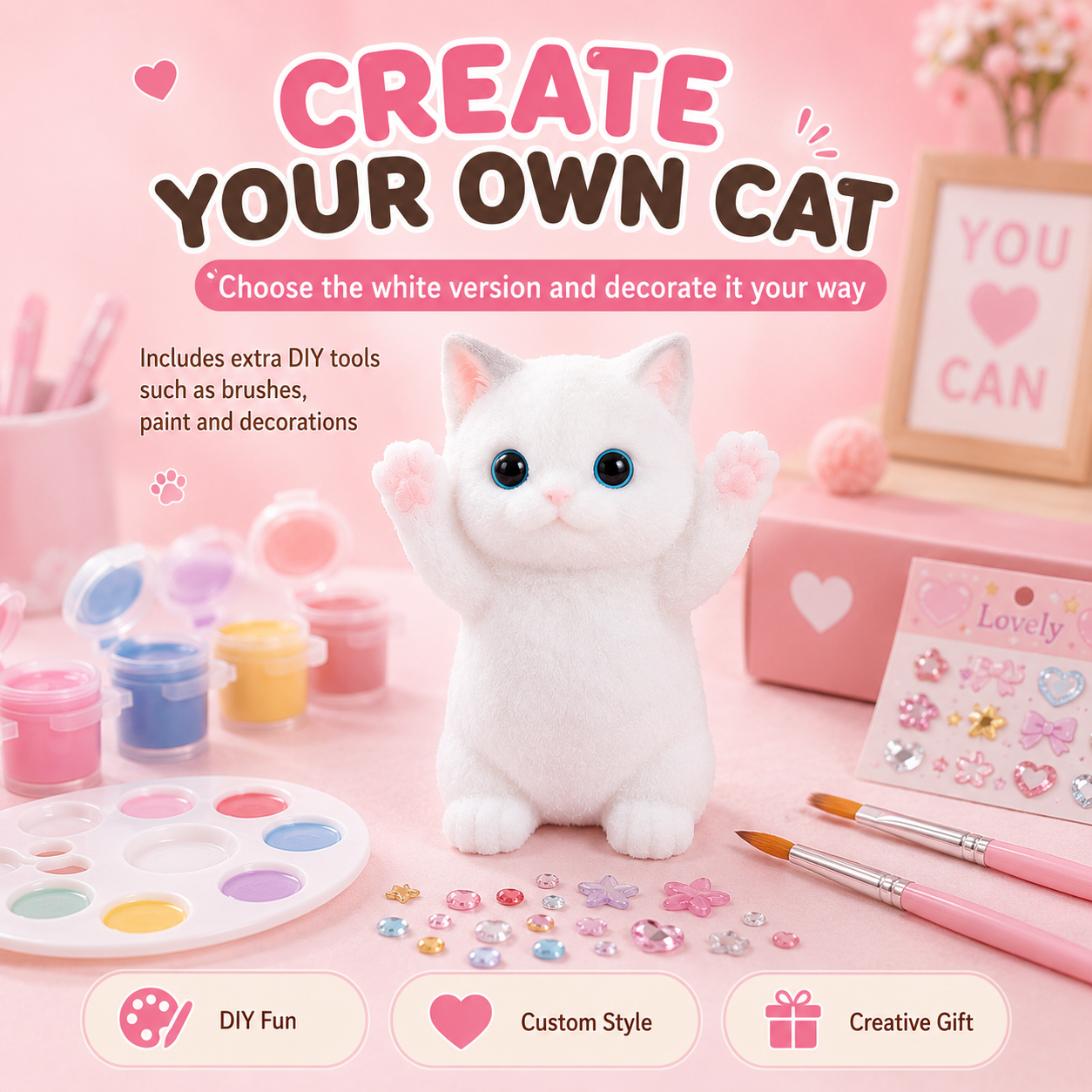 🐱 Squishy Cat & Dog Set – Cute DIY Squeeze Toy, Autism Stress Relief
