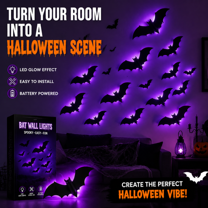 Light Up Your Walls with Halloween Bat Atmosphere Decor