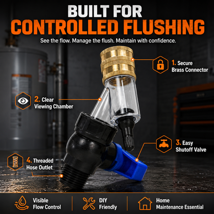 🚿 Water Heater Flush Tool – Remove Sediment Fast & Help Extend Tank Life Without a Plumber.