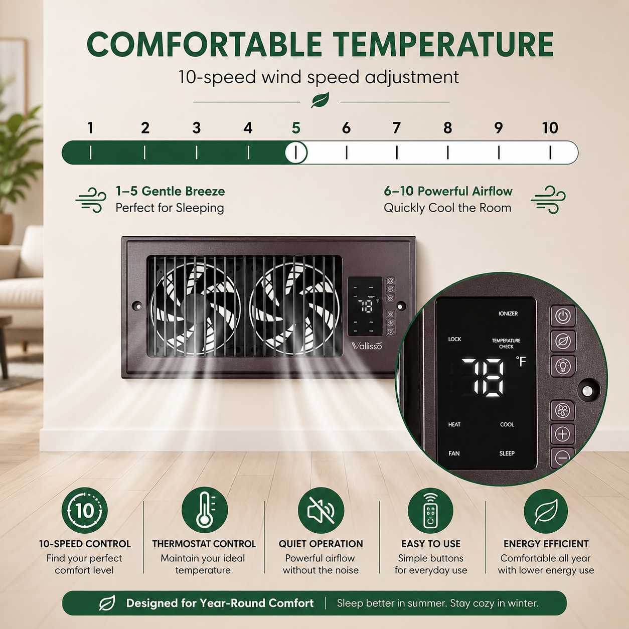 Register Booster Fan for 4” x 10” Vents | Quiet Airflow Booster