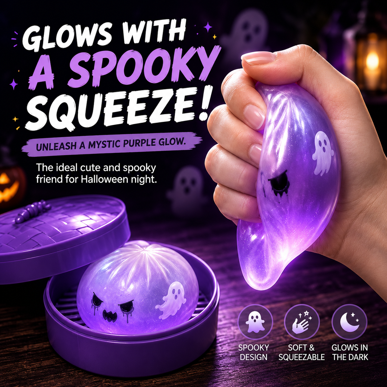 Halloween Mystery Dumpling Squishy Toy | Ghost Edition Surprise Capsule