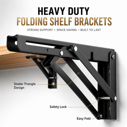 Heavy Duty Folding Shelf Brackets, 2 Pack