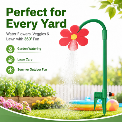 Crazy Dancing Daisy Sprinkler | 360° Rotating Garden Water Toy for Kids & Dogs
