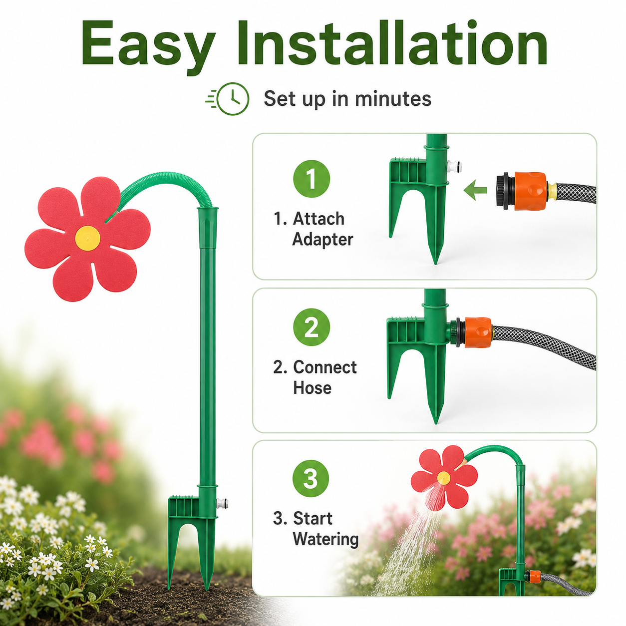 Crazy Dancing Daisy Sprinkler | 360° Rotating Garden Water Toy for Kids & Dogs